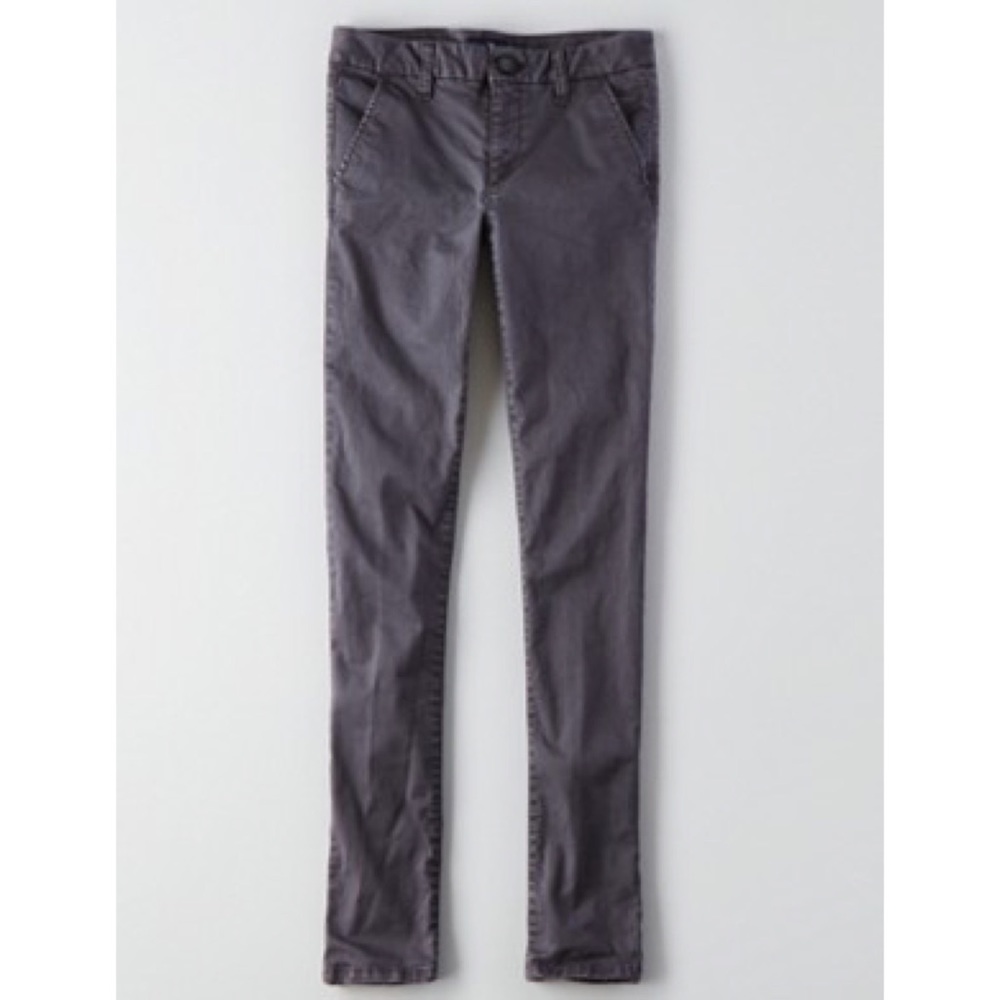 American Eagle preppy pewter purple gray skinny pant Y2K classic Bella Swan work